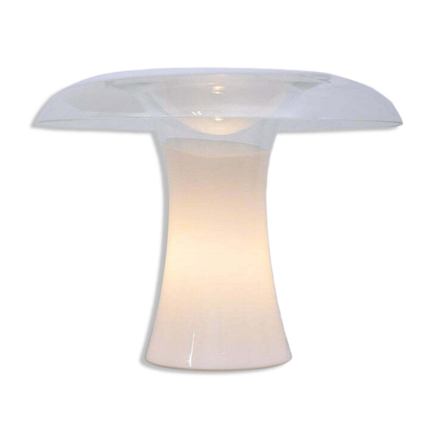 Lampe de table champignon en verre de Murano, attribuée à Vistosi, années 1970.