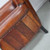 Vintage Dutch Cognac Colored Leather Club Chair, Set of 2