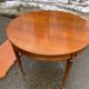 Round extendable dining table in Louis XVI style, 100cm with 2 extensions.