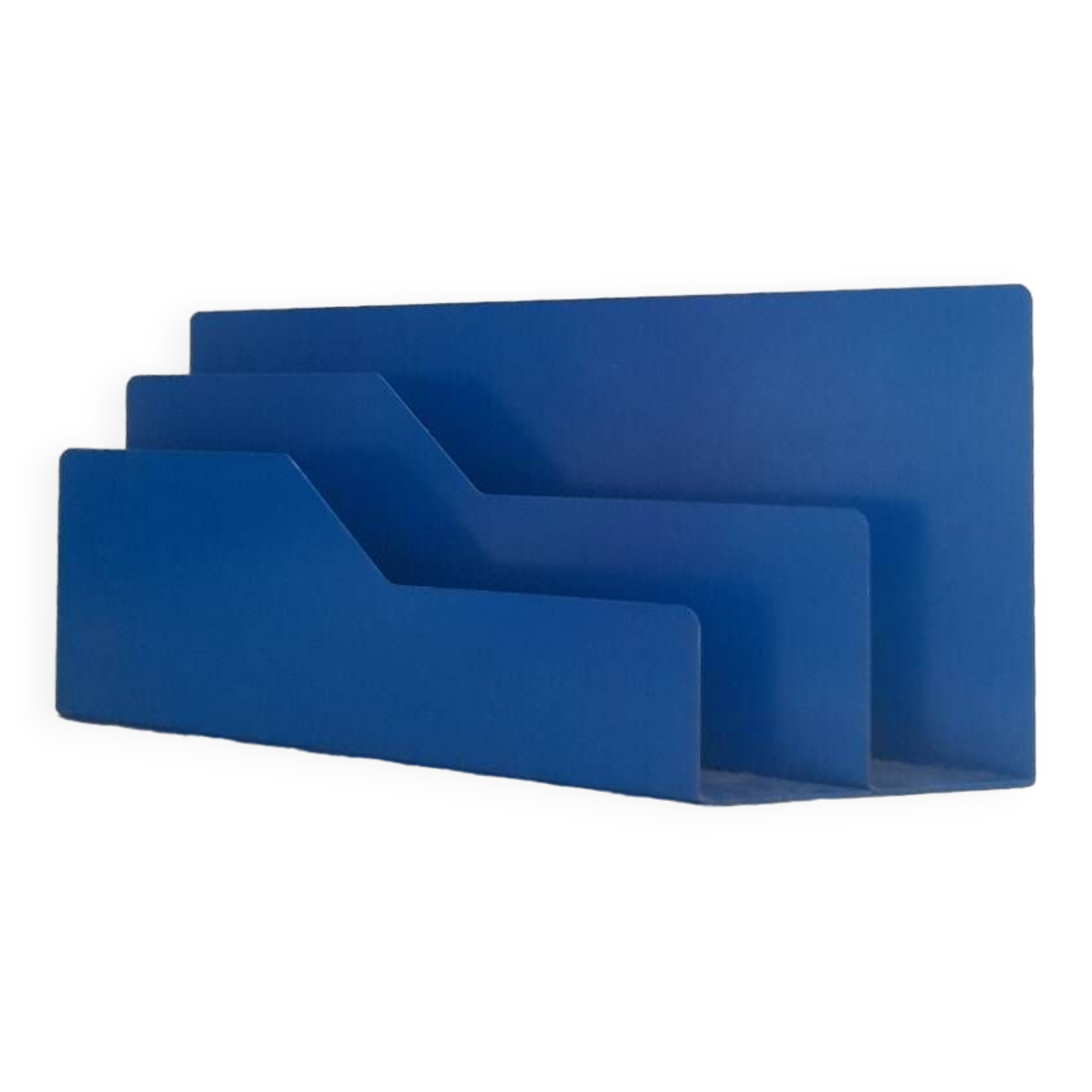 Blue metal mail holder from the 70s