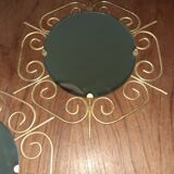 Pair of 60s golden metal mirrors