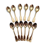 12 small spoonfuls a mocha in golden metal
