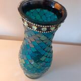 Iridescent faceted vase