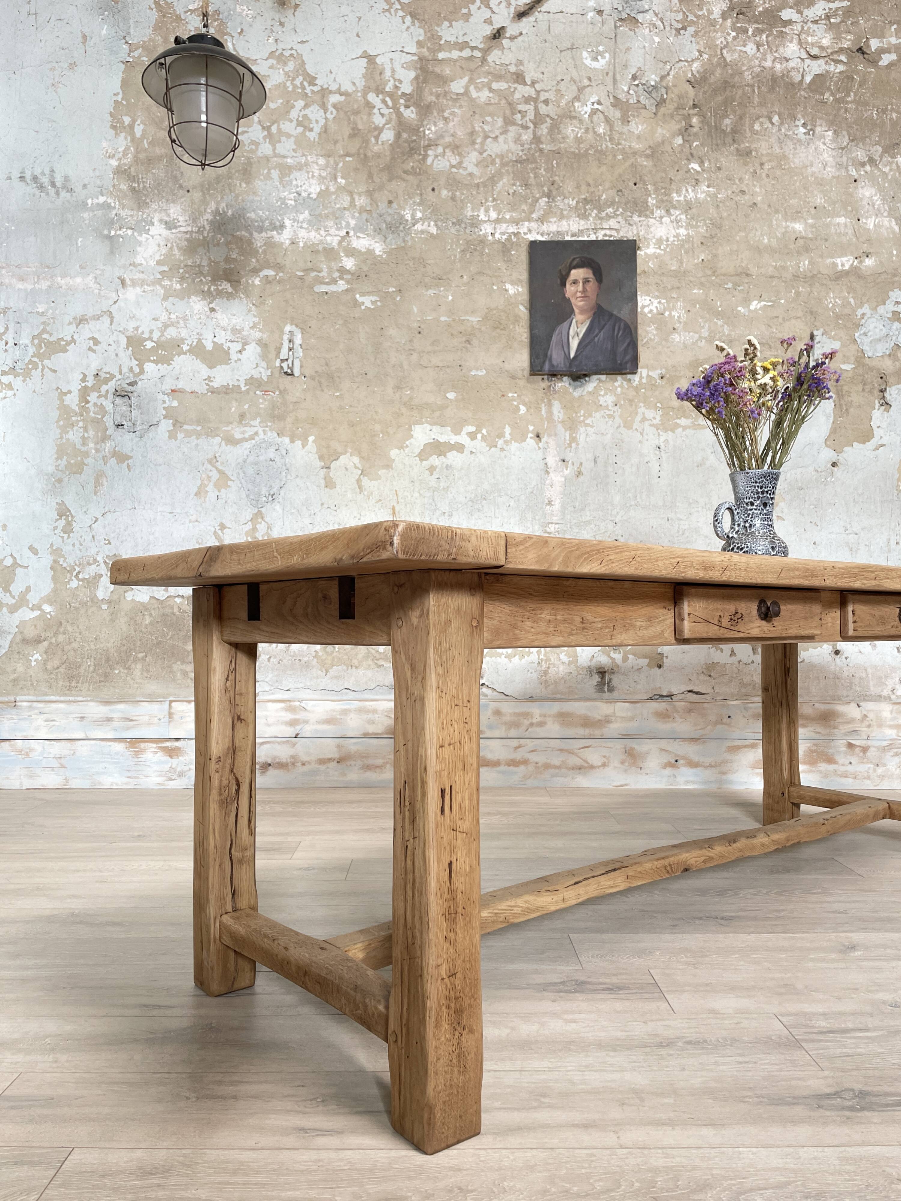 Solid oak farm table