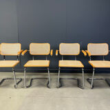 Set of 4 stackable vintage Marcel Breuer style armchairs, made in Italy, 1970s