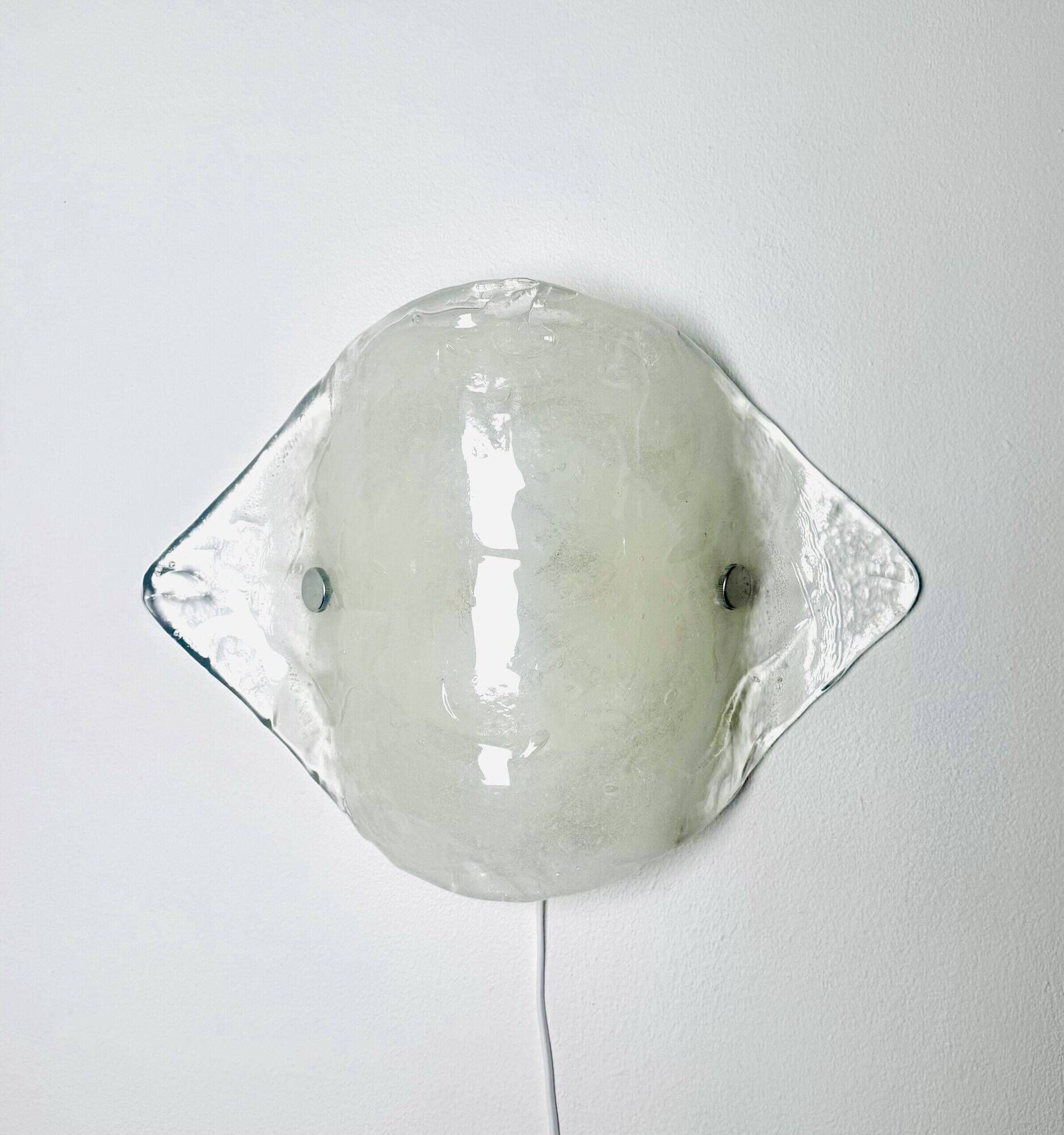 Model 4636/2 Ice Glass Wall Lamp By Carlo Nason For Franken Kg, Germany 1970S