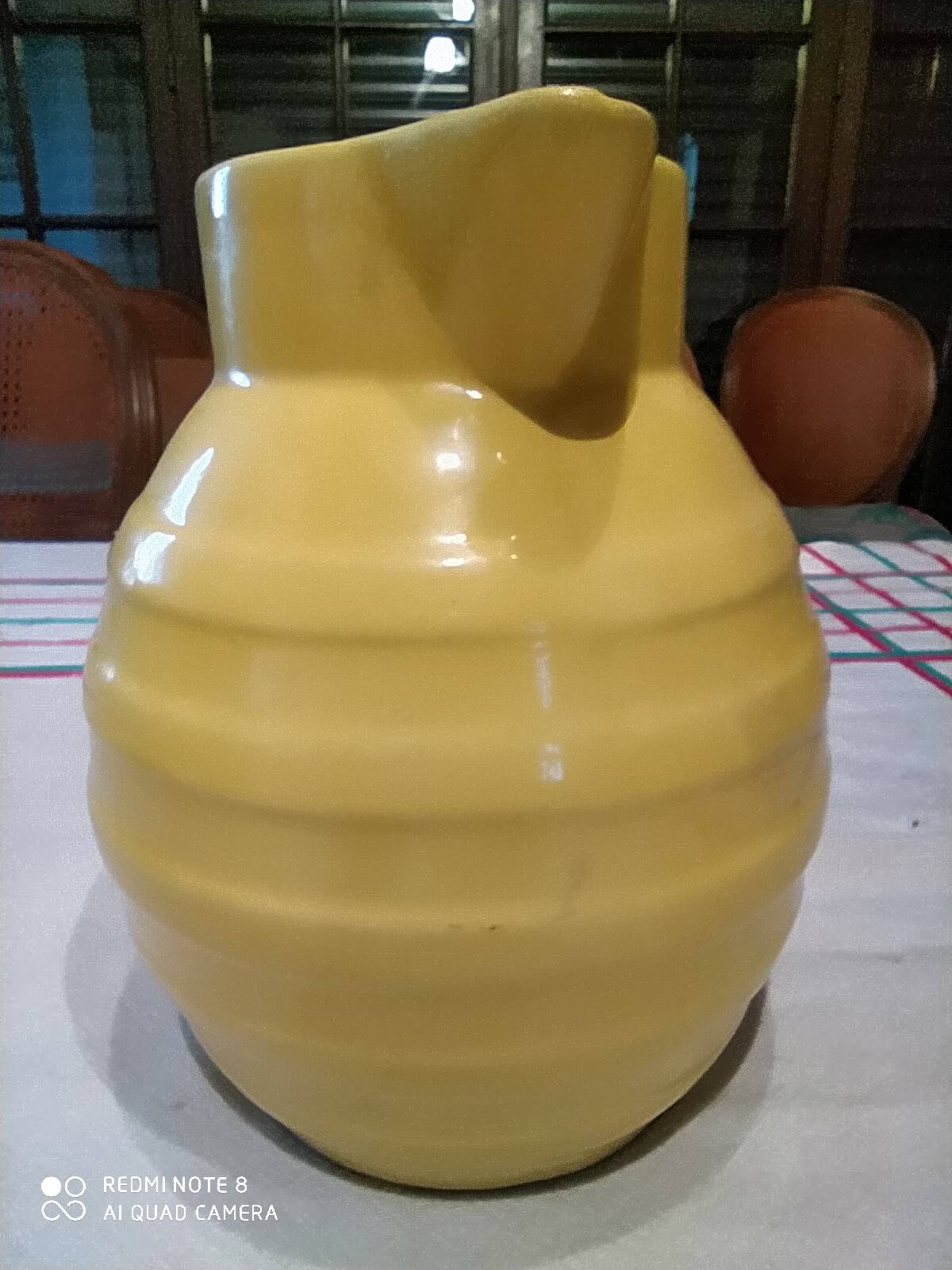 Orchies pitcher 1950 yellow ceramic