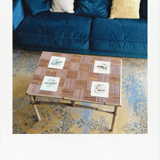 70s rattan coffee table