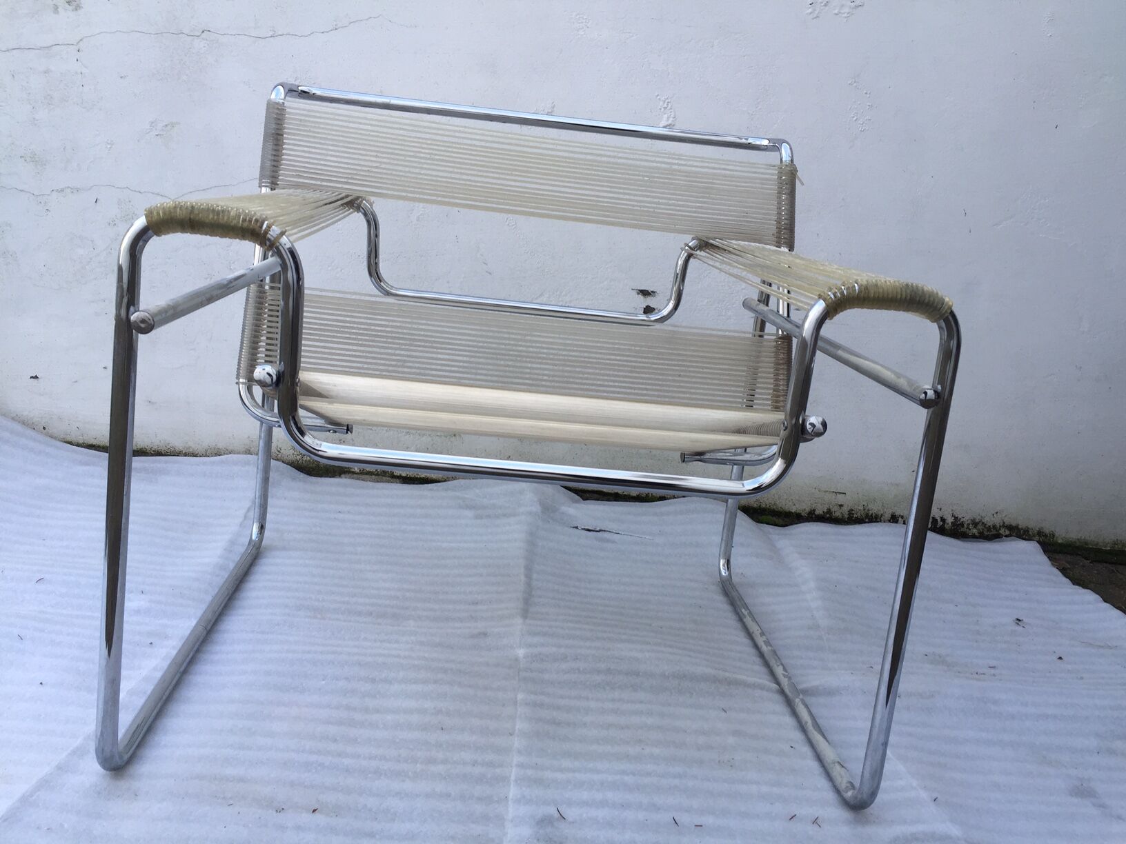 B3 Wassily armchair in scoubidou by Marcel Breuer