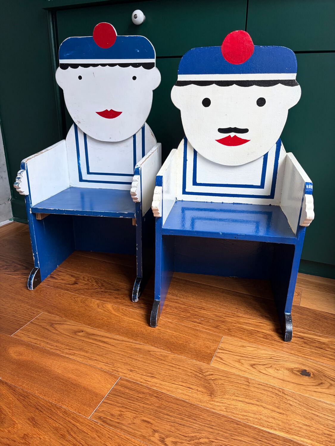Pair of children's sailor armchairs