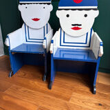 Pair of children's sailor armchairs