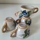 Set of 5 Italian mini painted earthenware cups – 1960s/1970s
