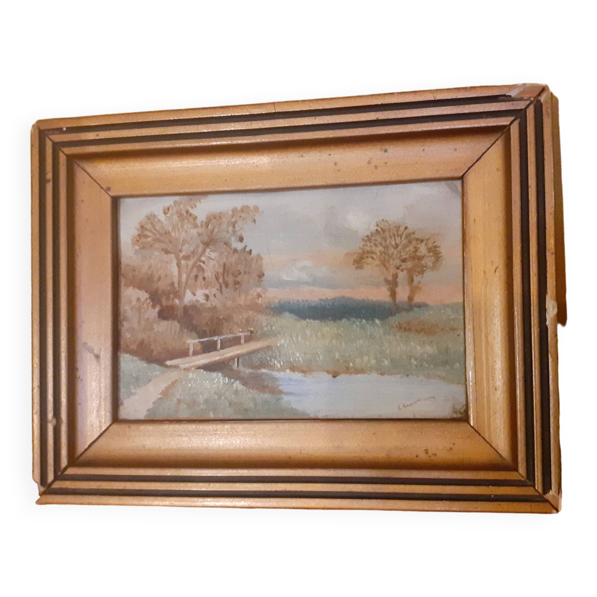 Miniature oil painting 8/3 frame 18.7/14.3 cm