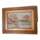 Tableau miniature huile 8/3 cadre 18,7/14,3 cm