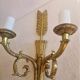 Ancienne paire d'appliques en bronze doré de style empire