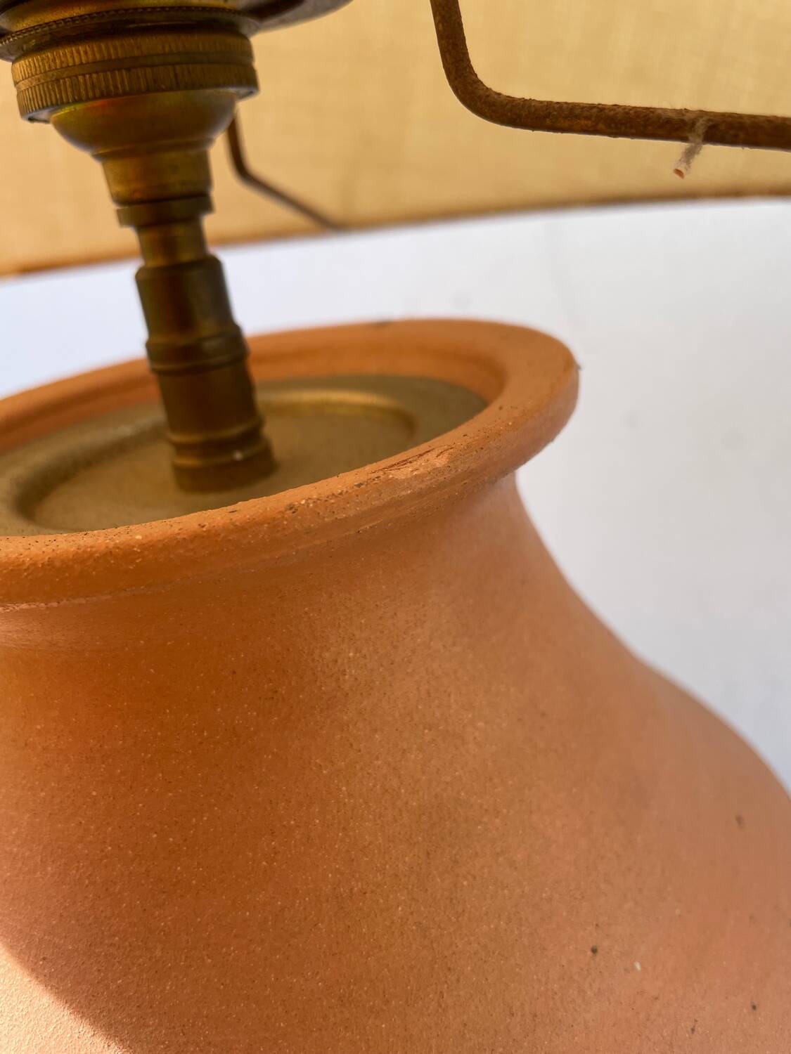 Terracotta ceramic lamp