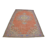 Tapis turc vintage anatolien orange sku 734