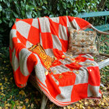 Vintage Granny Square Crochet Wool Throw