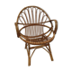 Fauteuil vintage rotin en osier