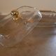 Gold glass butter dish