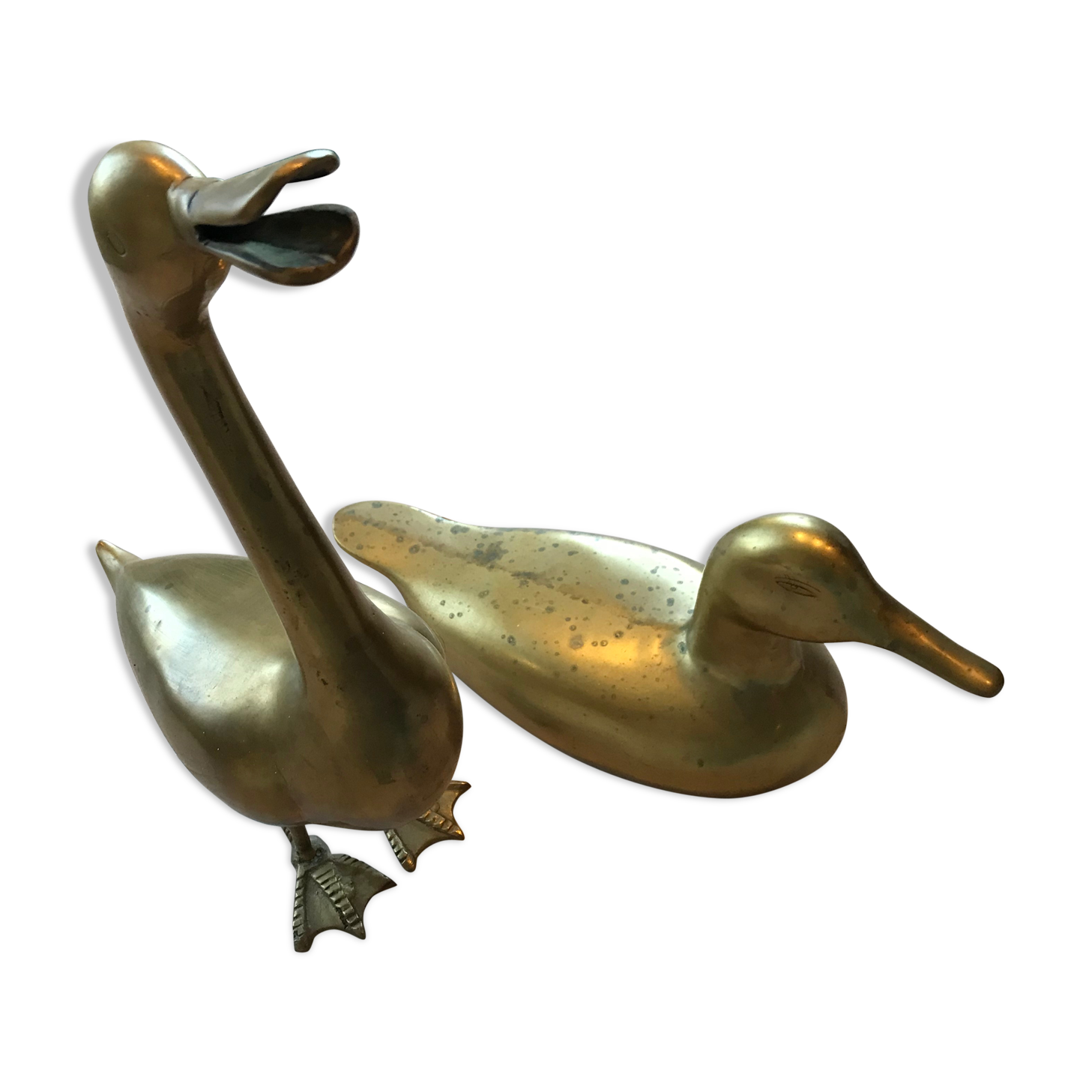 Paire de canards en laiton