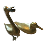 Paire de canards en laiton