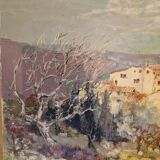 Tableau peinture oliviers