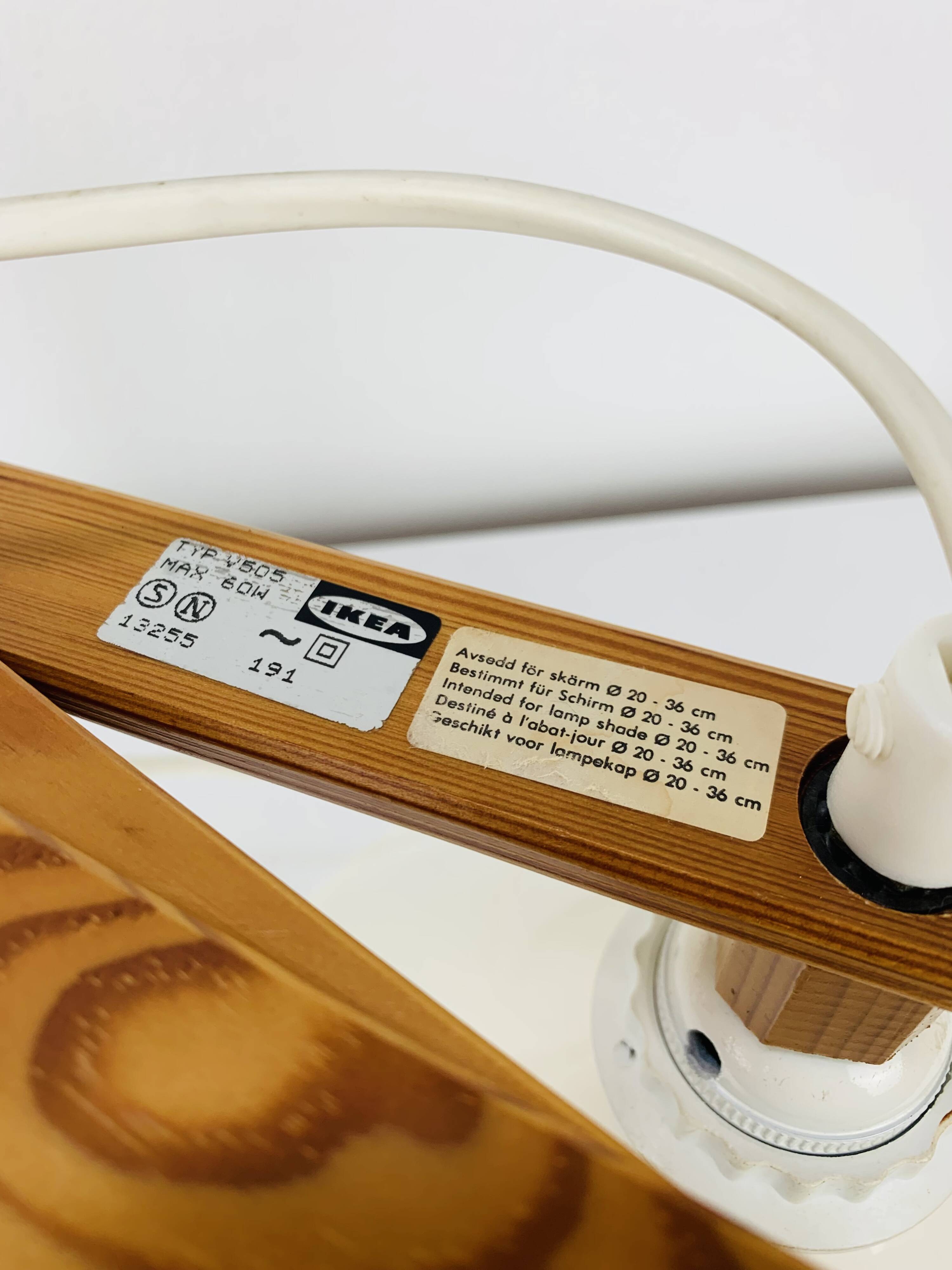 Vintage Ikea pine accordion folding wall lamp, 1980s