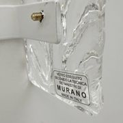 Pair of Art Deco Style Brass and Textured Murano Glass Sconces