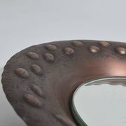 Miroir mural en cuivre fait main par Eugen Zint, milieu XXème