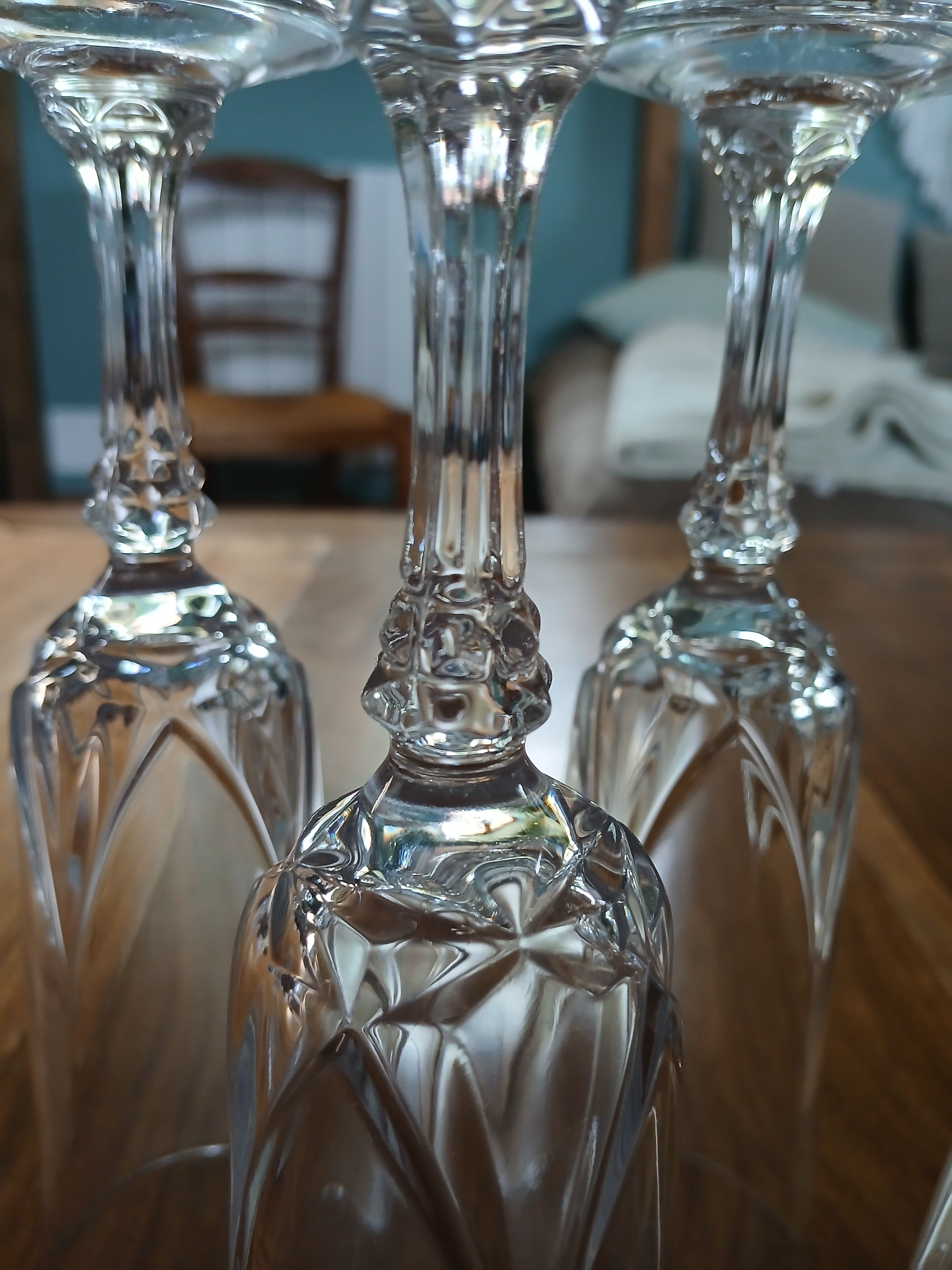 4 vintage crystal champagne flutes from Arques