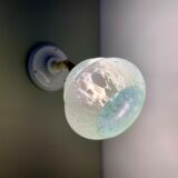 Vintage tulip wall lamp in clichy glass green mint