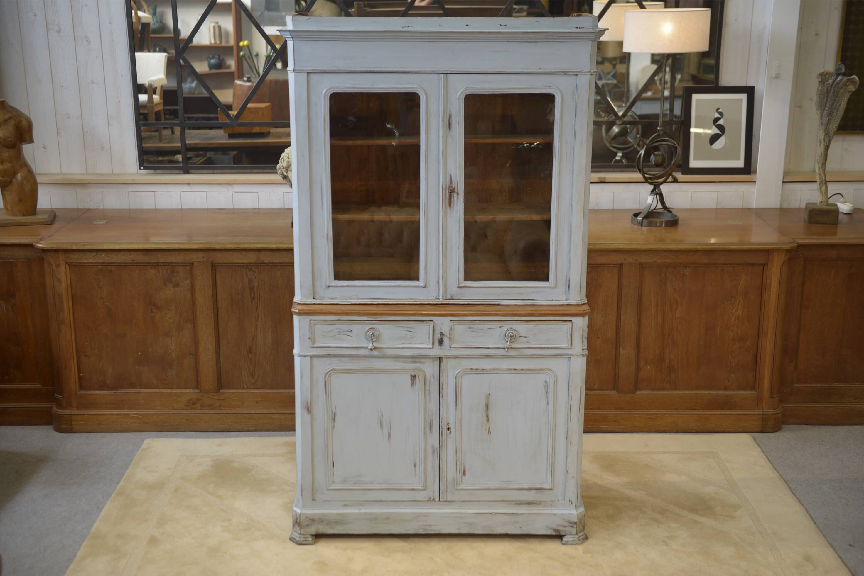 Patinated two-body buffet from the 19th century.