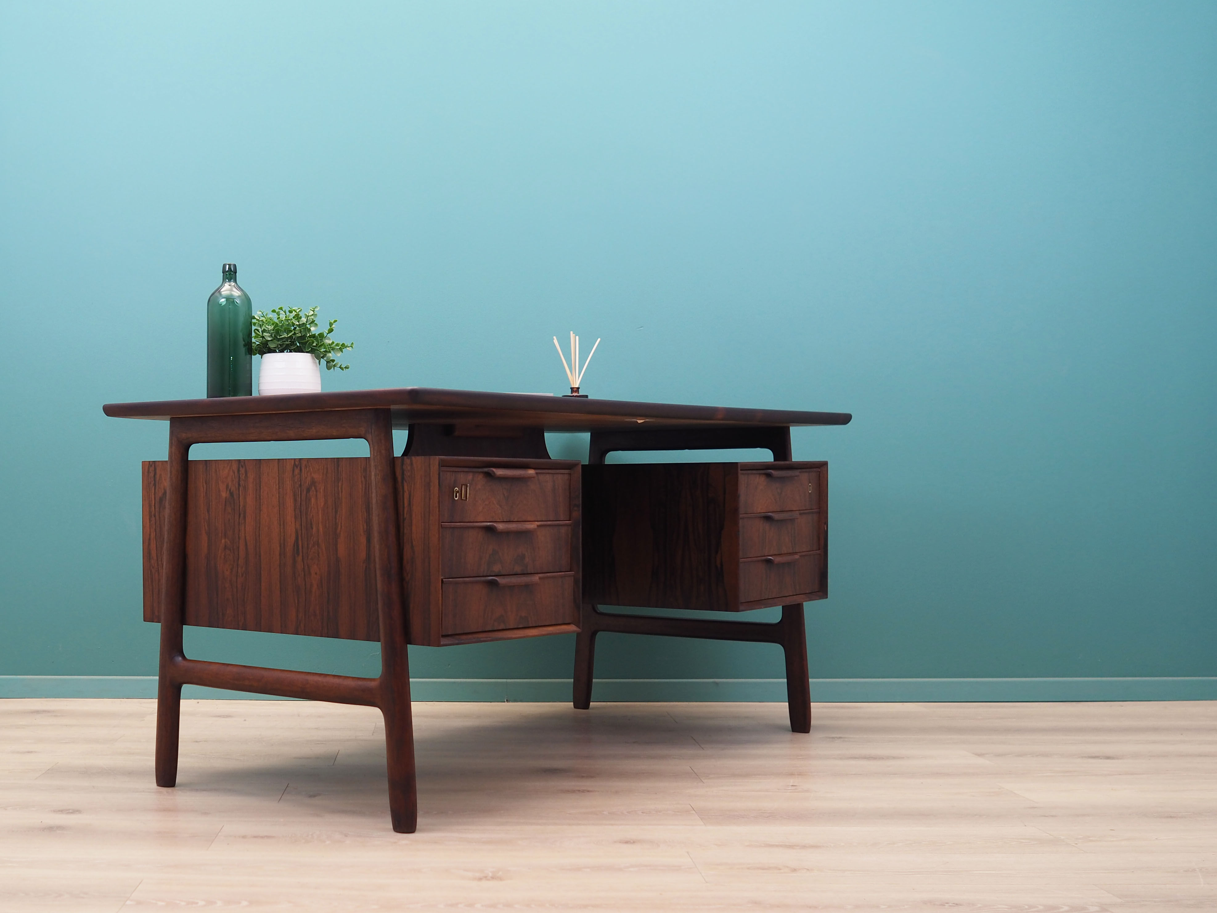 Rosewood desk, Danish design, 1970s, made by Omann Jun