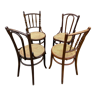Lot de 4 chaises bistrot bois courbé dépareillées 1920