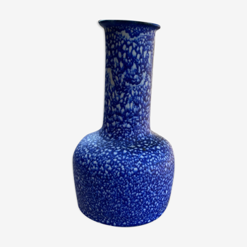 Vintage speckled blue ceramic vase