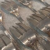 12 silver plated cake forks, Ercuis LXV 29, 14.4cm