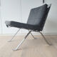 Pair of black leather loung chairs by Hans Eichenberger for Girsberger