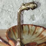 Large scallop shell dish – French earthenware – 1950s–70s – Vintage