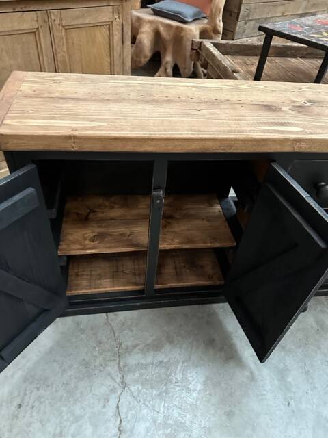 Old piece of furniture transformed into a TV stand