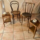 pedestal table, walnut side table