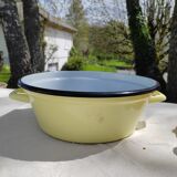 Yellow enamelled sheet metal basin 50/60s