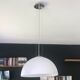 Suspension in matt white glass and stainless steel
