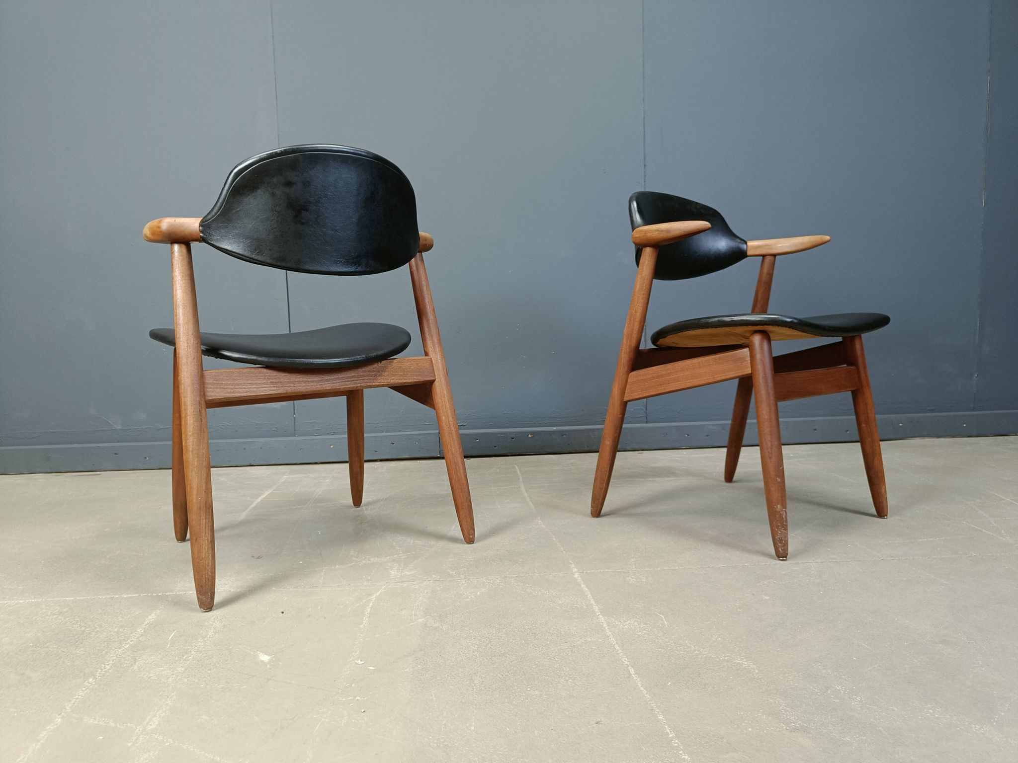 Vintage Cowhorn Dining Chairs by Tijsseling Meubelfabriek, Hulmefa, 1960s,