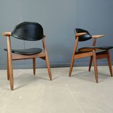 Vintage Cowhorn Dining Chairs by Tijsseling Meubelfabriek, Hulmefa, 1960s,
