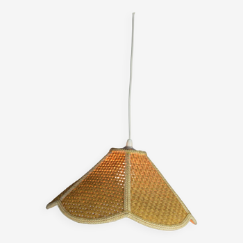 Vintage 6-sided cane pendant light.