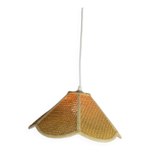 Vintage 6-sided cane pendant light.