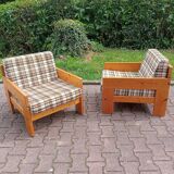 70s brutalist armchairs