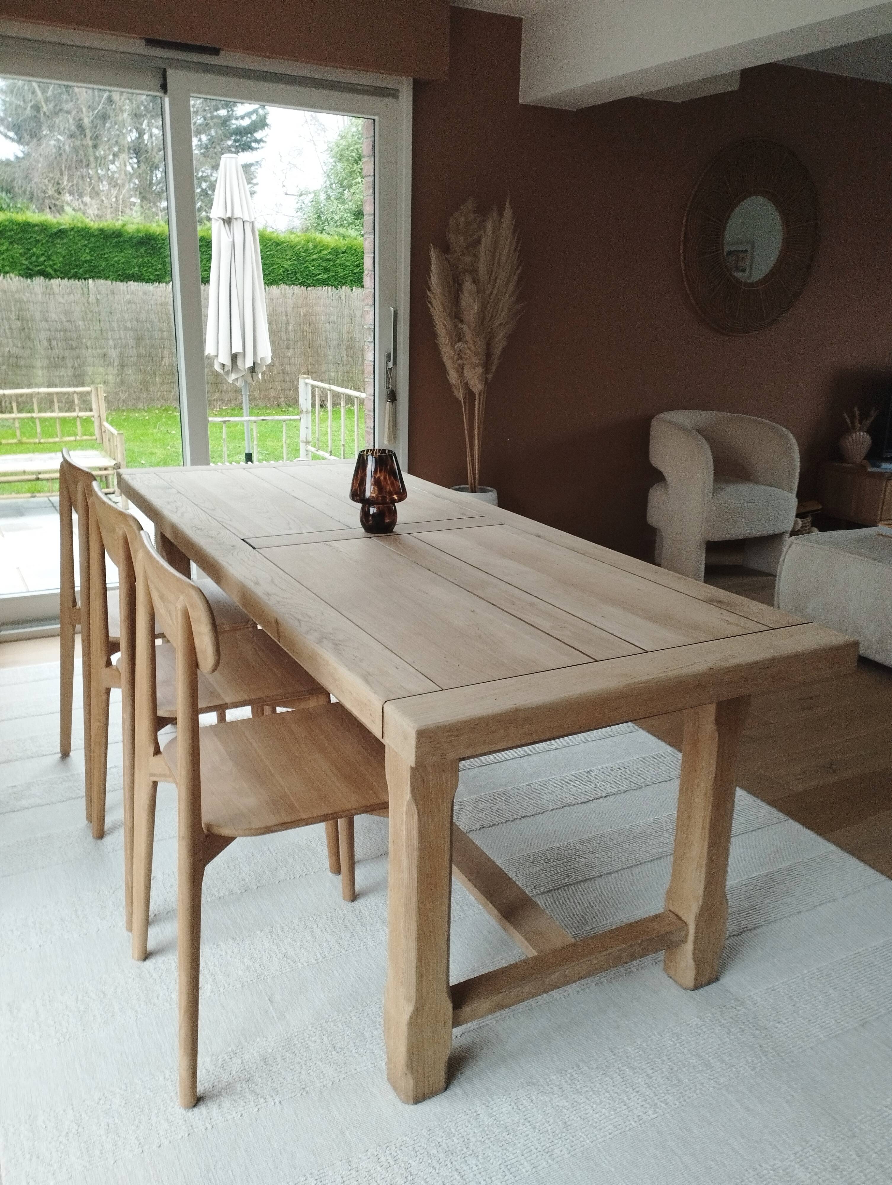 Solid oak farm table