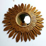 Vintage golden sunburst mirror, 1960s